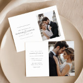 Romantische Elegant 2 Foto Hochzeit Einladung