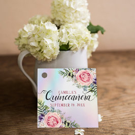 Romantische Elegant Charming Floral Quinceñera Geschenkanhänger