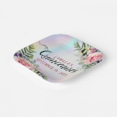 Romantische Elegant Charming Floral Quinceñera Pappteller (Gewinkelt)