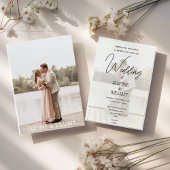 Romantische Elegant Couple's Foto Hochzeit Einladu Einladung