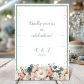 Romantische Elegant Floral Bow Wedding Einladung