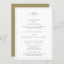 Romantische Elegant Gold Classic Monogram Wedding