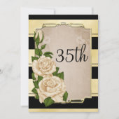 Romantische Elegant Ivory Rose Gold Gerahmt 35. Einladung (Vorderseite)
