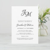 Romantische Elegant Monogram Script-Foto Hochzeit Einladung (Stehend Vorderseite)