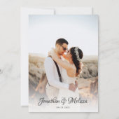 Romantische Elegant Monogram Script-Foto Hochzeit Einladung (Rückseite)