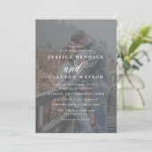 Romantische Elegante 4 Foto Vellum Overlay Wedding Einladung (Stehend Vorderseite)