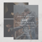 Romantische Elegante 4 Foto Vellum Overlay Wedding Einladung (Vorne/Hinten)