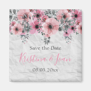 Romantische elegante antike Blumenhochzeit Magnet