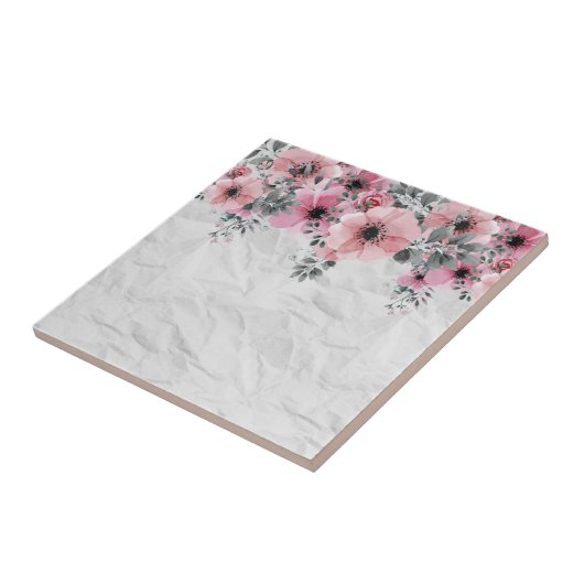 Romantische Elegante antike Blumenkomposition Fliese (Seite)