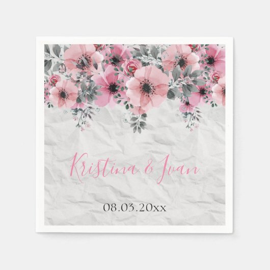 Romantische Elegante antike Blumenkomposition Serviette (Vorderseite)