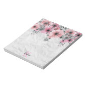 Romantische Elegante Antike Flora Personalisiert Notizblock (Rotiert)