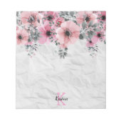 Romantische Elegante Antike Flora Personalisiert Notizblock (Vorderseite)