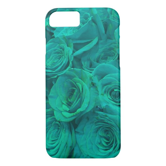 Romantische elegante aquamarine - grüne Rose Case-Mate iPhone Hülle (Rückseite)