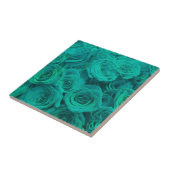 Romantische elegante aquamarine - grüne Rose Fliese (Seite)