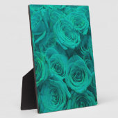 Romantische elegante aquamarine - grüne Rose Fotoplatte (Seite)
