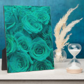 Romantische elegante aquamarine - grüne Rose Fotoplatte (Seite)