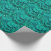 Romantische elegante aquamarine - grüne Rose Geschenkpapier (Ecke)