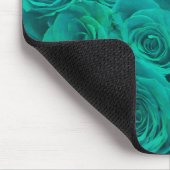 Romantische elegante aquamarine - grüne Rose Mousepad (Ecke)
