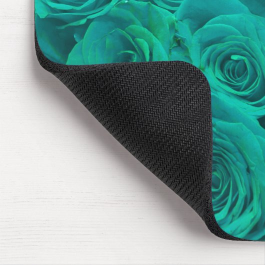 Romantische elegante aquamarine - grüne Rose Mousepad (Ecke)