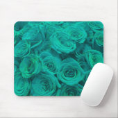Romantische elegante aquamarine - grüne Rose Mousepad (Mit Mouse)