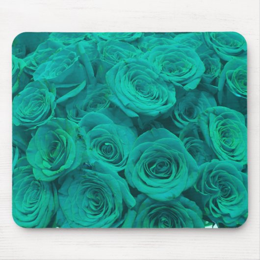 Romantische elegante aquamarine - grüne Rose Mousepad (Vorne)