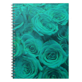 Romantische elegante aquamarine - grüne Rose Notizblock