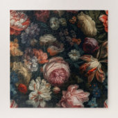 Romantische Elegante Barocke Blume Ölgemälde Puzzle (Horizontal)