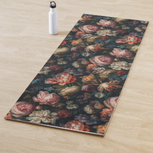 Romantische Elegante Barocke Blume Ölgemälde Yogamatte
