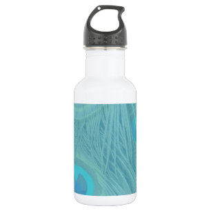 Romantische Elegante Blaue Pfauenfedern Edelstahlflasche