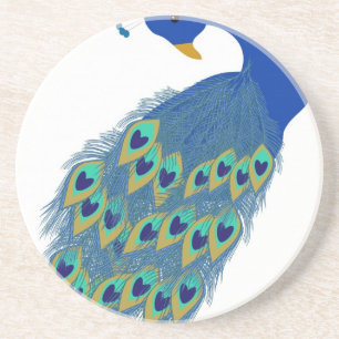 Romantische Elegante Blaue Pfauenfedern Untersetzer