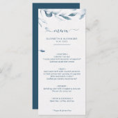 Romantische elegante blaue Wasserfarbe einfache Ho Menükarte (Vorne/Hinten)