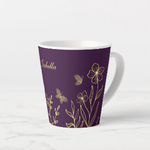 Romantische elegante Blume lila Milchtasse