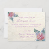 Romantische Elegante Blume Probe Abendessen Einladung (Vorderseite)