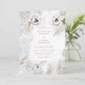 Romantische elegante Blumen-Hochzeitseinladung Einladung (Stehend Vorderseite)