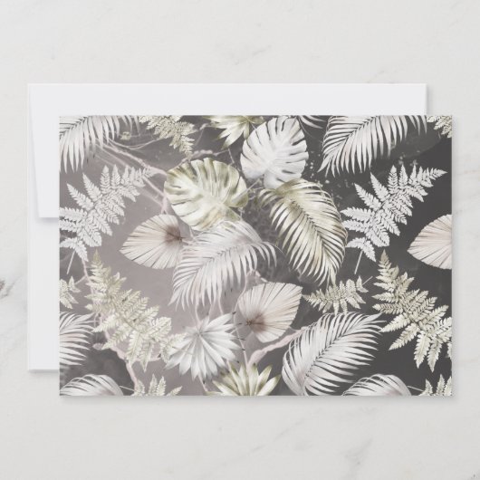 Romantische elegante blumengeschmückte Hochzeitsfe Einladung (Rückseite)