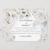 Romantische elegante blumengeschmückte Hochzeitsfe Einladung (Vorne/Hinten)