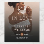 Romantische Elegante Fall in Liebe Foto Brautparty Weinetikett (Einzelnes Label)