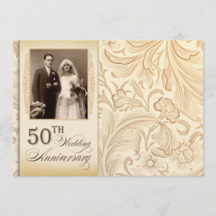 Romantische, elegante Foto-Einladungen zum 50. Hoc Einladung