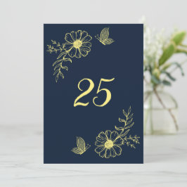 Romantische elegante Goldmedaille Blume Marine Tis Einladung