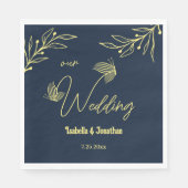 Romantische, elegante Goldmedaille-Blume Serviette (Vorderseite)