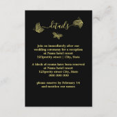 Romantische elegante Goldschmetterlinge schwarze H Begleitkarte (Vorderseite)