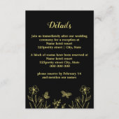 Romantische elegante Goldschmetterlinge schwarze H Begleitkarte (Vorderseite)