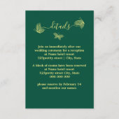 Romantische elegante Goldschmetterlinge smaragdgrü Begleitkarte (Vorderseite)