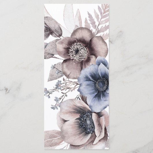 Romantische Elegante Hochzeit der Wasserfarben Programm (Rückseite)