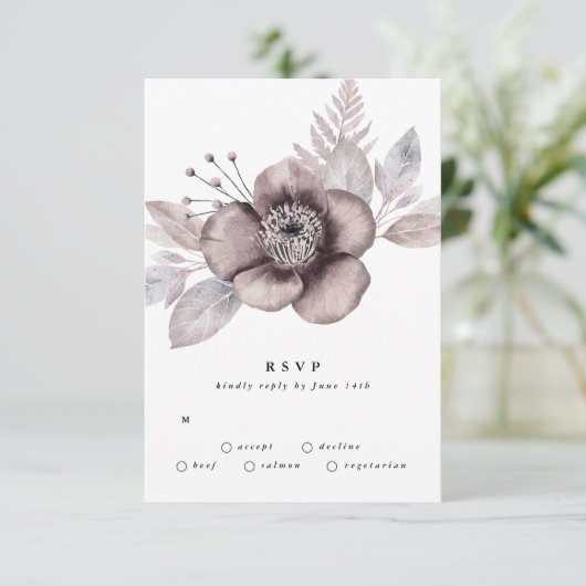 Romantische Elegante Hochzeit der Wasserfarben RSVP Karte (Stehend Vorderseite)