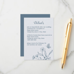 Romantische, elegante Hochzeit mit blühenden Blume Begleitkarte