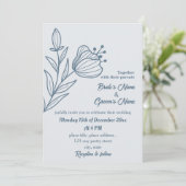 Romantische, elegante Hochzeit mit blühenden Blume Einladung (Stehend Vorderseite)