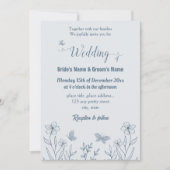 Romantische, elegante Hochzeit mit blühenden Blume Einladung (Vorderseite)