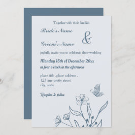 Romantische, elegante Hochzeit mit blühenden Blume Einladung