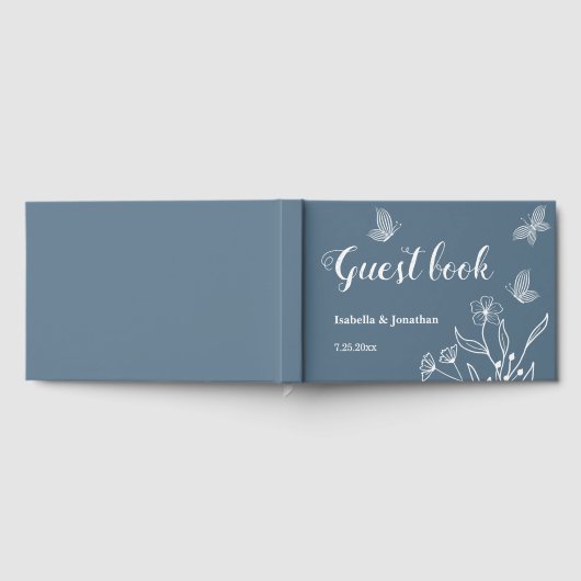 Romantische, elegante Hochzeit mit blühenden Blume Gästebuch (Voll)